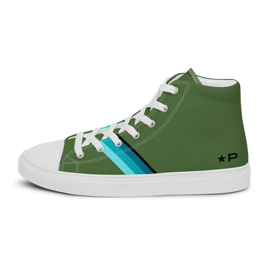 Men’s high top canvas shoes Star P3 Green