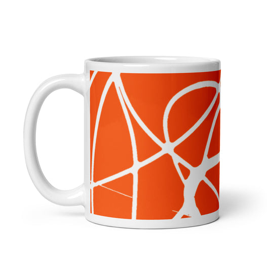 White Orange Mug